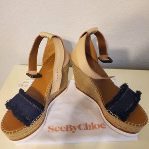 See By Chloe Espadrille Wedge Sandal 39